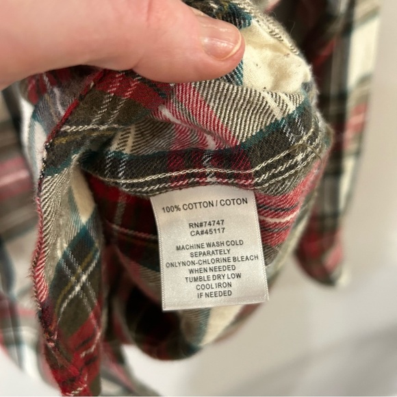 Red Head Red White Green Men’s Casual Button Down Flannel Plaid Shirt Size Large - Picture 3 of 5